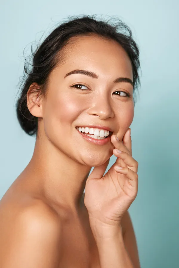 PRF-Facial-Injections-Treatment A beautiful asian woman with a glowing face. Get PRF facial injections from Marina Fay, PA-C in Aventura-North Miami.